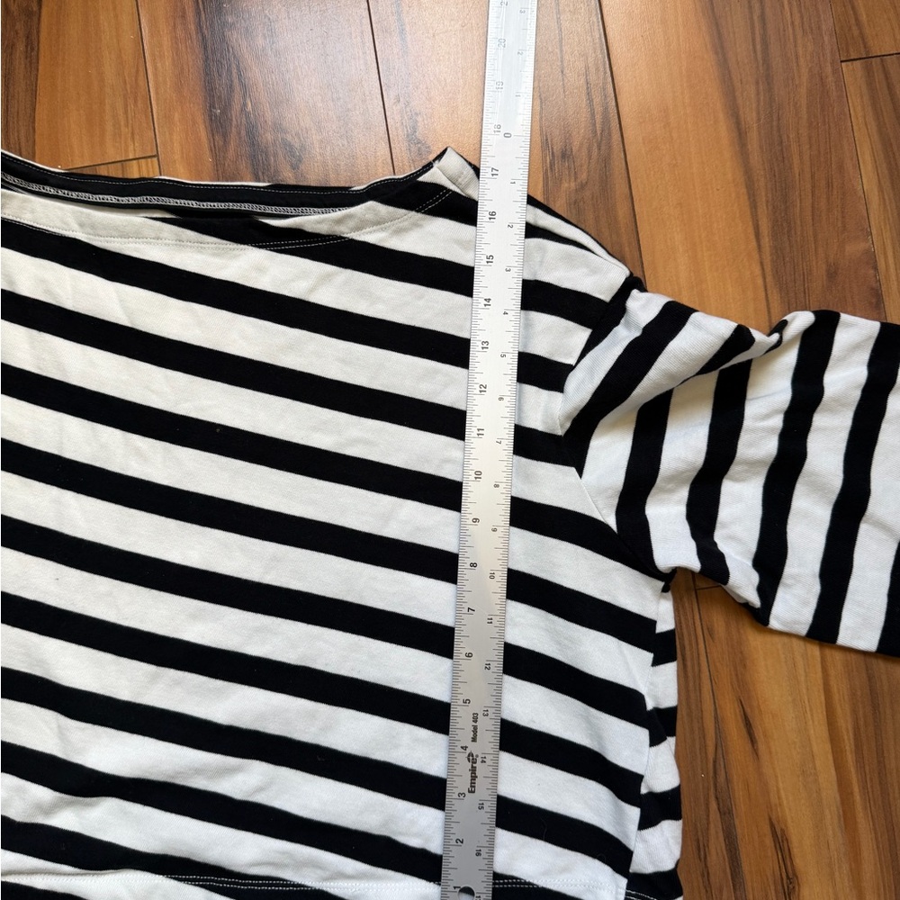 Maeve black/white stripes boatneck top - Picture 10 of 11